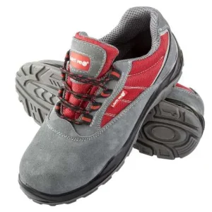 Wysoka jakość PÓŁBUTY ZAMSZOWE SZARO-CZERWONE S1P SRC CE ROZMIAR-44 LAHTI PRO