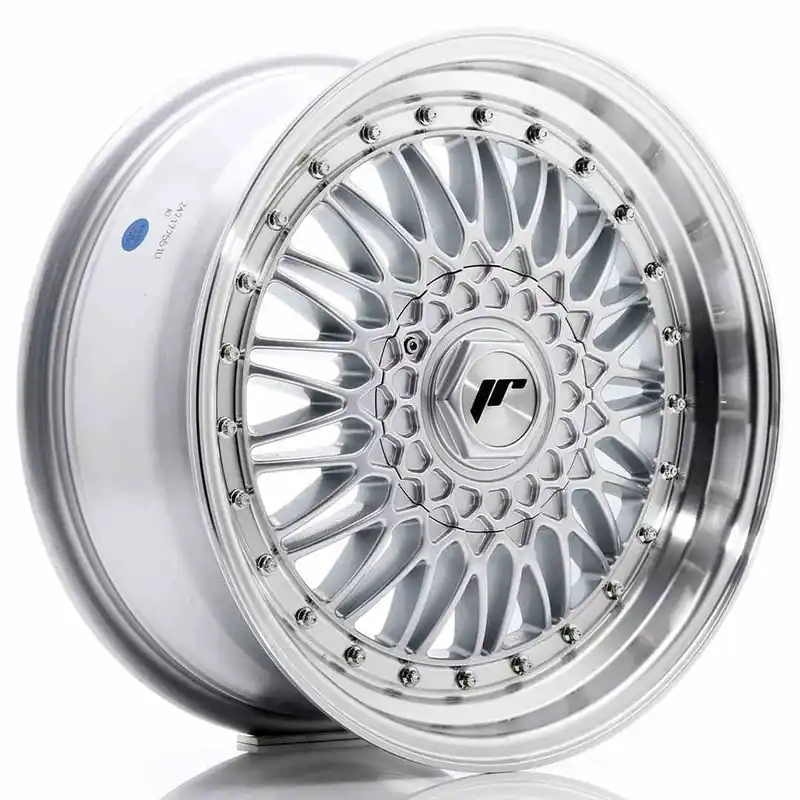 Zniżka JR Wheels JR9 17×7,5 ET20-35 BLANK Silver w/ Machined Lip+Silver Rivets