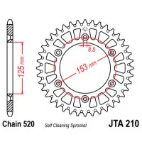 Zębatka tył-aluminium Honda CR125R 500R XR400R650R JTA210.45 Wybór klientów