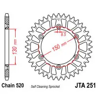 Kup online Zębatka tył aluminium Yamaha TTR 230 WR 426F YZ250 JTA251.48