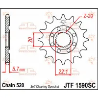 Zębatka przód samoczyszcząca Yamaha YZ125 05-08 YZ250F 2001-06 JTF1590.13SC Dostępne od ręki