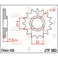 Zębatka przód Yamaha TTR 250 2001-06 JTF583.13 Premium