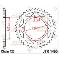 Rabat Zębatka tył Kawasaki KX65 2000-01 Suzuki RM65 2003-04 JTR1465.46