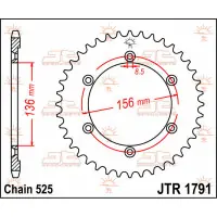 Niska cena Zębatka tył Suzuki DR650 JTR1791.42