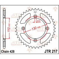 Nowość Zębatka tył Honda CR80R 1996-02 JTR217.50