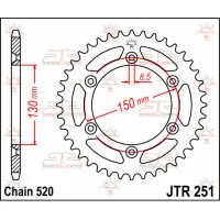 Zębatka tył Yamaha TTR 230 WR 426F YZ250 JTR251.48 Ograniczona ilość