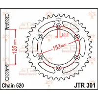 Zębatka tył Honda CRF250L 13-14 XR600R 96-00 XR650L 96-13 JTR301.45 Bestseller
