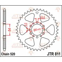Ograniczona ilość Zębatka tył Suzuki DR200 1996-13 JTR811.45