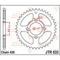 Szybka wysyłka Zębatka tył Yamaha TTR 125 2000-01 JTR833.49