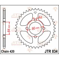 Obniżka ceny Zębatka tył Yamaha PW 80TTR 90 1996-07 JTR834.32