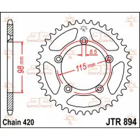 Zębatka tył KTM 65 SX 1999-2003 JTR894.50 Bezpieczna płatność