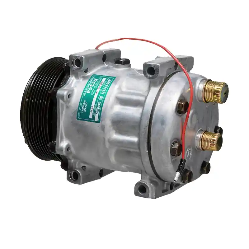 1101402 SPRĘŻARKA / KOMPRESOR KLIMATYZACJI SANDEN SD7H15 119MM 8PV 12V H/OR KG CASE NEW HOLLAND (ROWKI PRZY KORPUSIE SPRĘŻARKI) Darmowy zwrot